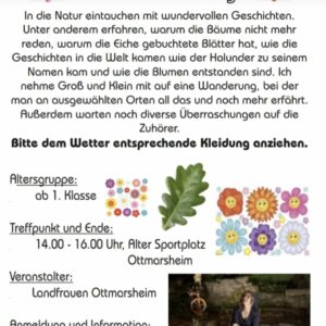 Märchenwanderung am Donnerstag, 08.09.2022 um 14 Uhr